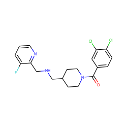 O=C(c1ccc(Cl)c(Cl)c1)N1CCC(CNCc2ncccc2F)CC1 ZINC000013797241