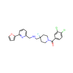 O=C(c1ccc(Cl)c(Cl)c1)N1CCC(F)(CNCc2cccc(-c3ccco3)n2)CC1 ZINC000013797248