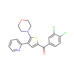 O=C(c1ccc(Cl)c(Cl)c1)c1cc(-c2ccccn2)c(N2CCOCC2)s1 ZINC000001399994