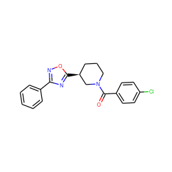 O=C(c1ccc(Cl)cc1)N1CCC[C@H](c2nc(-c3ccccc3)no2)C1 ZINC000033538373