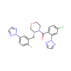 O=C(c1ccc(Cl)cc1-n1nccn1)N1CCOC[C@H]1Cc1cc(-n2nccn2)ccc1F ZINC000222102293