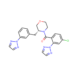 O=C(c1ccc(Cl)cc1-n1nccn1)N1CCOC[C@H]1Cc1cccc(-n2nccn2)c1 ZINC000205639726