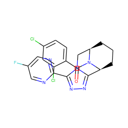 O=C(c1ccc(Cl)cc1Cl)N1[C@H]2CCC[C@@H]1Cn1c(-c3ncc(F)cn3)nnc12 ZINC000215978109