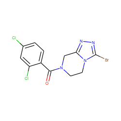 O=C(c1ccc(Cl)cc1Cl)N1CCn2c(Br)nnc2C1 ZINC000095565872