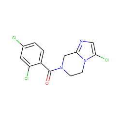 O=C(c1ccc(Cl)cc1Cl)N1CCn2c(Cl)cnc2C1 ZINC000095552728