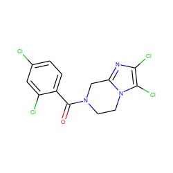 O=C(c1ccc(Cl)cc1Cl)N1CCn2c(nc(Cl)c2Cl)C1 ZINC000095565332