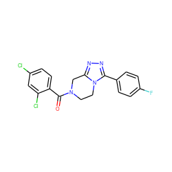 O=C(c1ccc(Cl)cc1Cl)N1CCn2c(nnc2-c2ccc(F)cc2)C1 ZINC000095565874