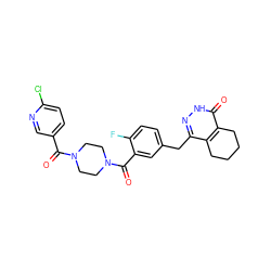 O=C(c1ccc(Cl)nc1)N1CCN(C(=O)c2cc(Cc3n[nH]c(=O)c4c3CCCC4)ccc2F)CC1 ZINC000148300960