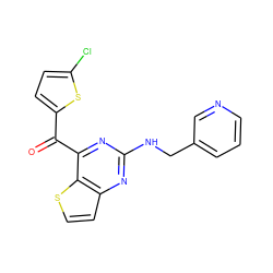 O=C(c1ccc(Cl)s1)c1nc(NCc2cccnc2)nc2ccsc12 ZINC000049018640