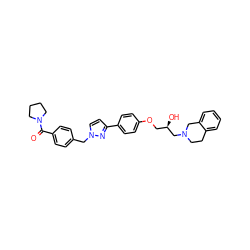 O=C(c1ccc(Cn2ccc(-c3ccc(OC[C@@H](O)CN4CCc5ccccc5C4)cc3)n2)cc1)N1CCCC1 ZINC000219734761