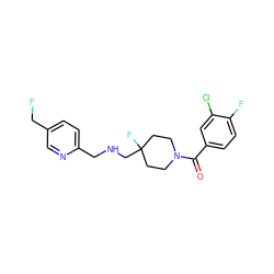 O=C(c1ccc(F)c(Cl)c1)N1CCC(F)(CNCc2ccc(CF)cn2)CC1 ZINC000028711613