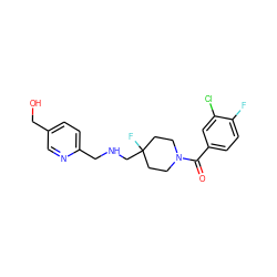 O=C(c1ccc(F)c(Cl)c1)N1CCC(F)(CNCc2ccc(CO)cn2)CC1 ZINC000028711607