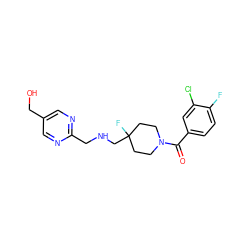 O=C(c1ccc(F)c(Cl)c1)N1CCC(F)(CNCc2ncc(CO)cn2)CC1 ZINC000028711634