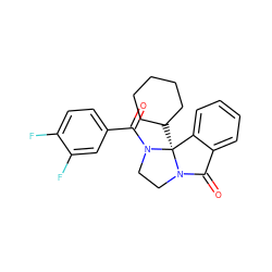 O=C(c1ccc(F)c(F)c1)N1CCN2C(=O)c3ccccc3[C@]12C1CCCCC1 ZINC000299820631