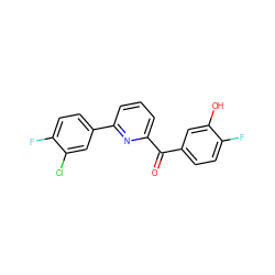 O=C(c1ccc(F)c(O)c1)c1cccc(-c2ccc(F)c(Cl)c2)n1 ZINC001772610289