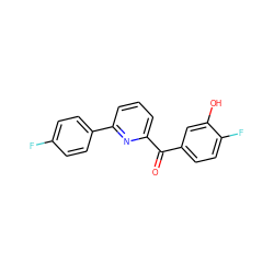 O=C(c1ccc(F)c(O)c1)c1cccc(-c2ccc(F)cc2)n1 ZINC001772619129