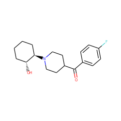 O=C(c1ccc(F)cc1)C1CCN([C@@H]2CCCC[C@H]2O)CC1 ZINC000049068208