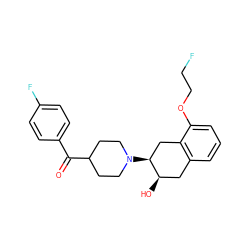 O=C(c1ccc(F)cc1)C1CCN([C@H]2Cc3c(cccc3OCCF)C[C@H]2O)CC1 ZINC000473082444