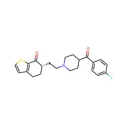 O=C(c1ccc(F)cc1)C1CCN(CC[C@@H]2CCc3ccsc3C2=O)CC1 ZINC000013471677