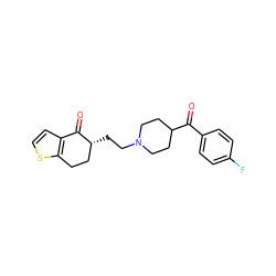 O=C(c1ccc(F)cc1)C1CCN(CC[C@@H]2CCc3sccc3C2=O)CC1 ZINC000012356214