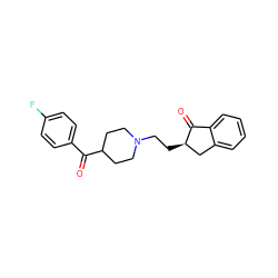 O=C(c1ccc(F)cc1)C1CCN(CC[C@@H]2Cc3ccccc3C2=O)CC1 ZINC000012356222