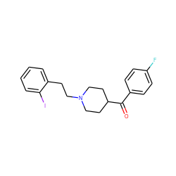 O=C(c1ccc(F)cc1)C1CCN(CCc2ccccc2I)CC1 ZINC000013473852