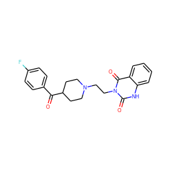 O=C(c1ccc(F)cc1)C1CCN(CCn2c(=O)[nH]c3ccccc3c2=O)CC1 ZINC000000537877