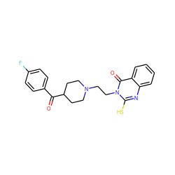 O=C(c1ccc(F)cc1)C1CCN(CCn2c(S)nc3ccccc3c2=O)CC1 ZINC000026174383