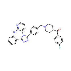O=C(c1ccc(F)cc1)C1CCN(Cc2ccc(-c3nnc4n3-c3cccnc3Nc3ccccc3-4)cc2)CC1 ZINC000096174097