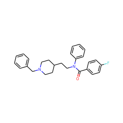 O=C(c1ccc(F)cc1)N(CCC1CCN(Cc2ccccc2)CC1)c1ccccc1 ZINC000003814239