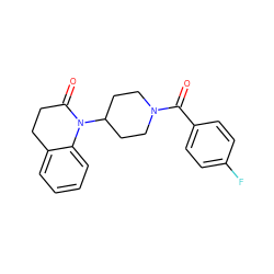 O=C(c1ccc(F)cc1)N1CCC(N2C(=O)CCc3ccccc32)CC1 ZINC000013832040