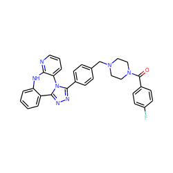 O=C(c1ccc(F)cc1)N1CCN(Cc2ccc(-c3nnc4n3-c3cccnc3Nc3ccccc3-4)cc2)CC1 ZINC000096174065