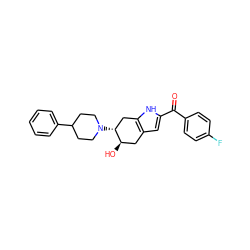 O=C(c1ccc(F)cc1)c1cc2c([nH]1)C[C@@H](N1CCC(c3ccccc3)CC1)[C@H](O)C2 ZINC000073295646