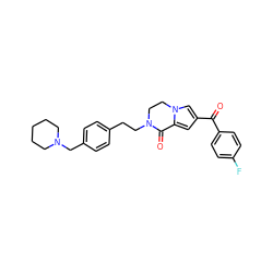 O=C(c1ccc(F)cc1)c1cc2n(c1)CCN(CCc1ccc(CN3CCCCC3)cc1)C2=O ZINC000036270594