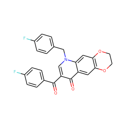 O=C(c1ccc(F)cc1)c1cn(Cc2ccc(F)cc2)c2cc3c(cc2c1=O)OCCO3 ZINC000002690297