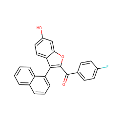 O=C(c1ccc(F)cc1)c1oc2cc(O)ccc2c1-c1cccc2ccccc12 ZINC000013818630