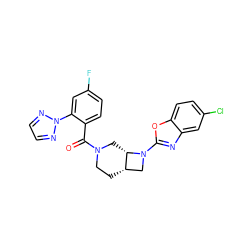 O=C(c1ccc(F)cc1-n1nccn1)N1CC[C@H]2CN(c3nc4cc(Cl)ccc4o3)[C@H]2C1 ZINC000116825785