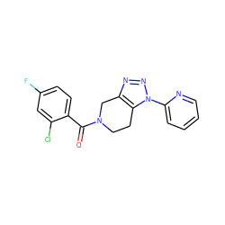 O=C(c1ccc(F)cc1Cl)N1CCc2c(nnn2-c2ccccn2)C1 ZINC000225998599