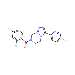 O=C(c1ccc(F)cc1Cl)N1CCn2c(-c3ccc(F)cn3)cnc2C1 ZINC000095565443