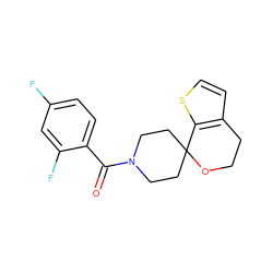 O=C(c1ccc(F)cc1F)N1CCC2(CC1)OCCc1ccsc12 ZINC000352197598