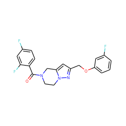 O=C(c1ccc(F)cc1F)N1CCn2nc(COc3cccc(F)c3)cc2C1 ZINC000168068484