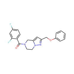 O=C(c1ccc(F)cc1F)N1CCn2nc(COc3ccccc3)cc2C1 ZINC000168074986