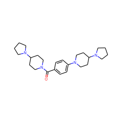 O=C(c1ccc(N2CCC(N3CCCC3)CC2)cc1)N1CCC(N2CCCC2)CC1 ZINC000096284371