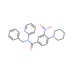 O=C(c1ccc(N2CCCCC2)c([N+](=O)[O-])c1)N(Cc1ccccc1)c1ccccn1 ZINC000004873281