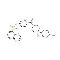 O=C(c1ccc(NS(=O)(=O)c2cccc3nccnc23)cc1)N1CCC(O)(C2CCC(O)CC2)CC1 ZINC000217800650