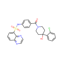 O=C(c1ccc(NS(=O)(=O)c2cccc3nccnc23)cc1)N1CCC(O)(c2ccccc2Cl)CC1 ZINC000217620826