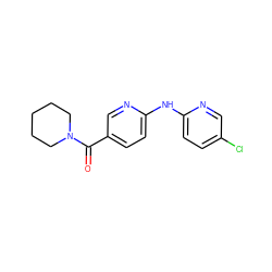 O=C(c1ccc(Nc2ccc(Cl)cn2)nc1)N1CCCCC1 ZINC000045339670