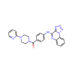 O=C(c1ccc(Nc2nc3ccccc3n3nnnc23)cc1)N1CCN(c2ccccn2)CC1 ZINC000009561367