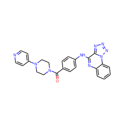 O=C(c1ccc(Nc2nc3ccccc3n3nnnc23)cc1)N1CCN(c2ccncc2)CC1 ZINC000205758779