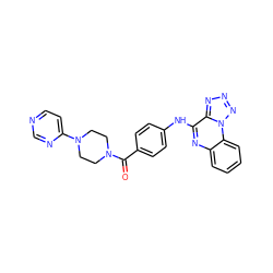 O=C(c1ccc(Nc2nc3ccccc3n3nnnc23)cc1)N1CCN(c2ccncn2)CC1 ZINC001772633326